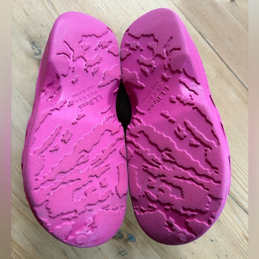 L.L. Bean Kids Coastal Clogs Unisex K’s 4  W’s 6 Pink Vented Flexible Waterproof